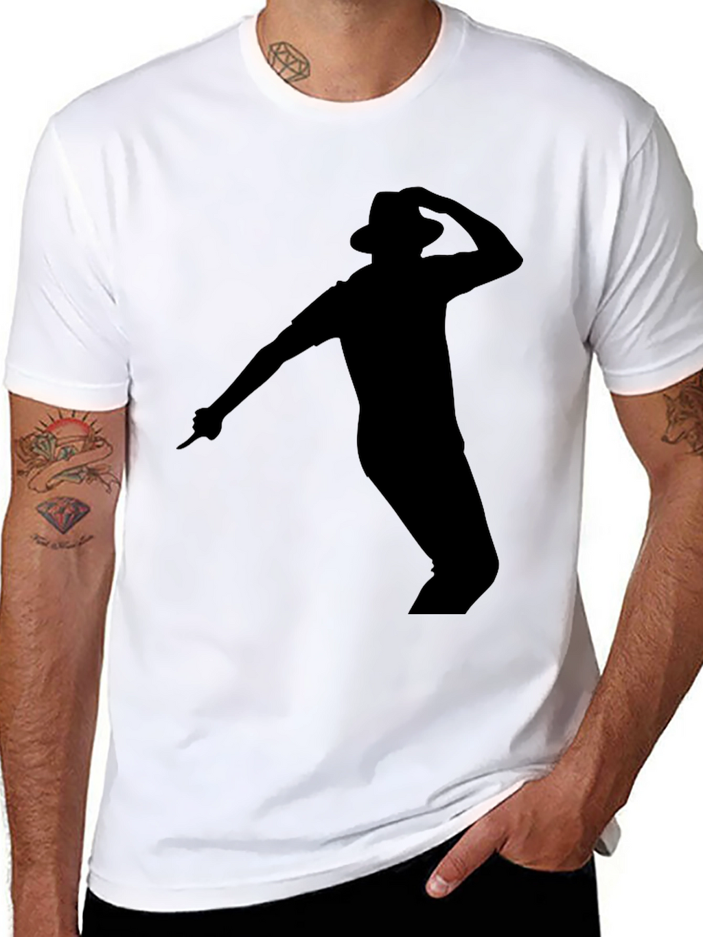 Black Michael Jackson Silhouette T-Shirt