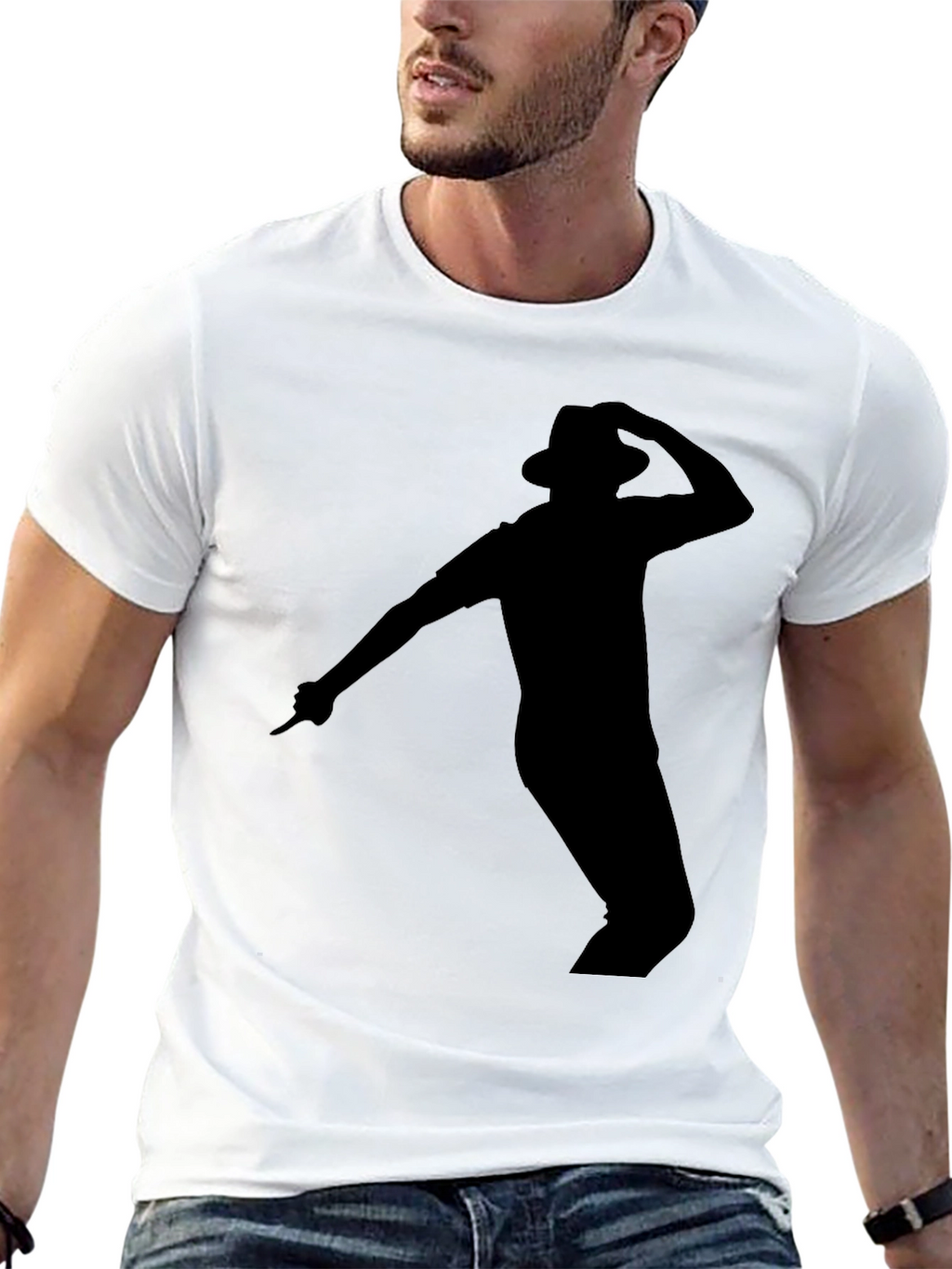Black Michael Jackson Silhouette T-Shirt