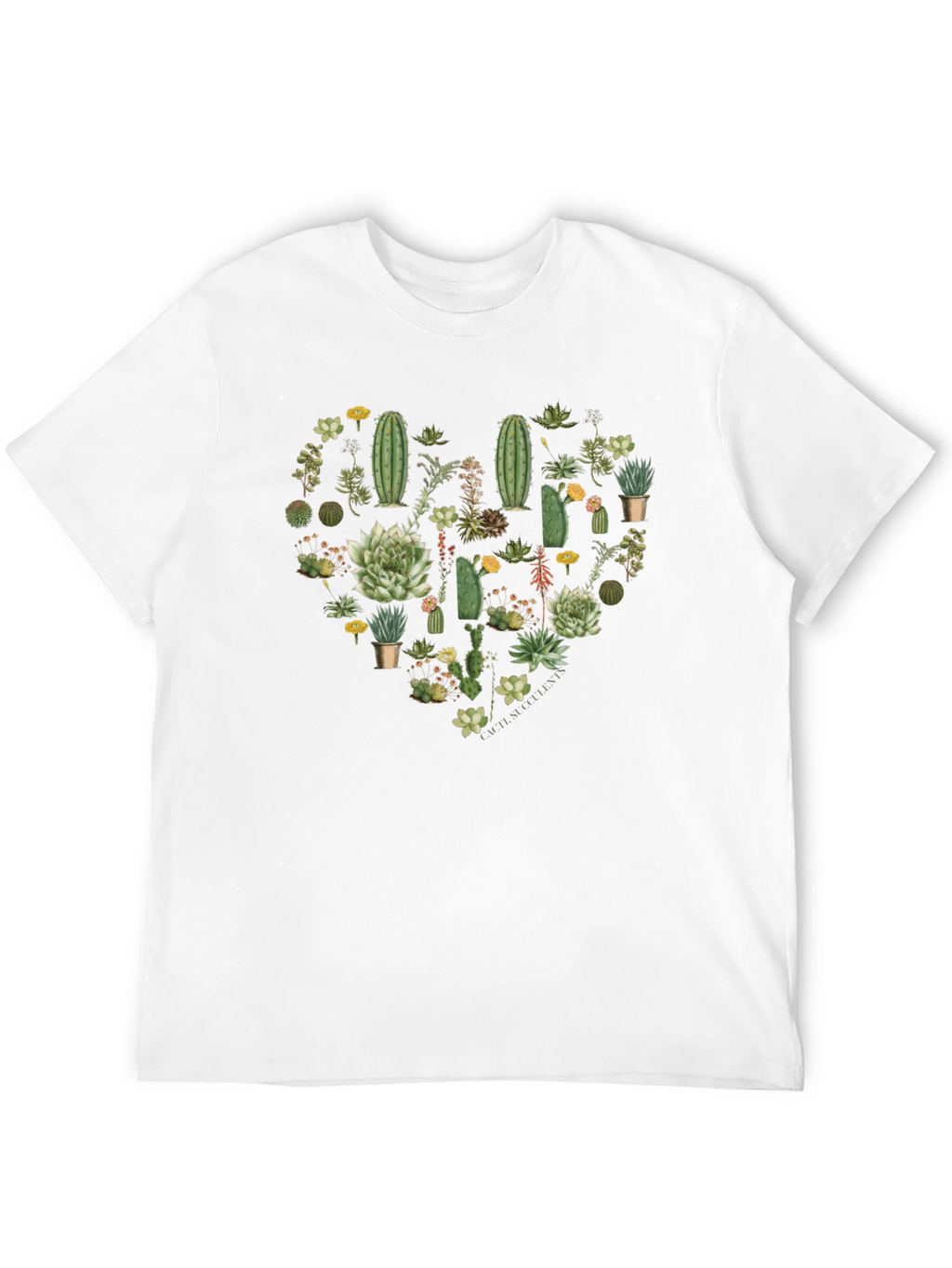 Cactus Heart Graphic T-Shirt - Trendy Plant Lover Tee