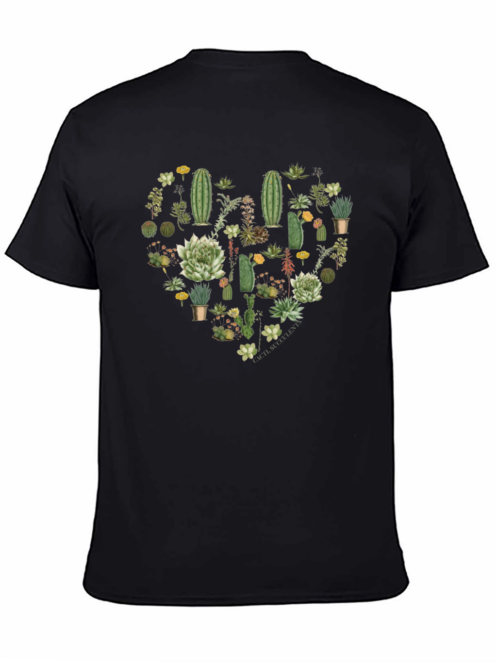 Cactus Heart Graphic T-Shirt - Trendy Plant Lover Tee