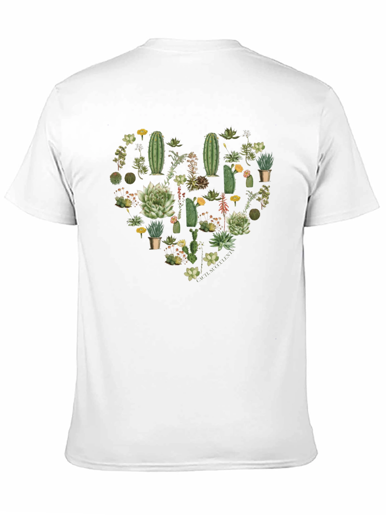 Cactus Heart Graphic T-Shirt - Trendy Plant Lover Tee