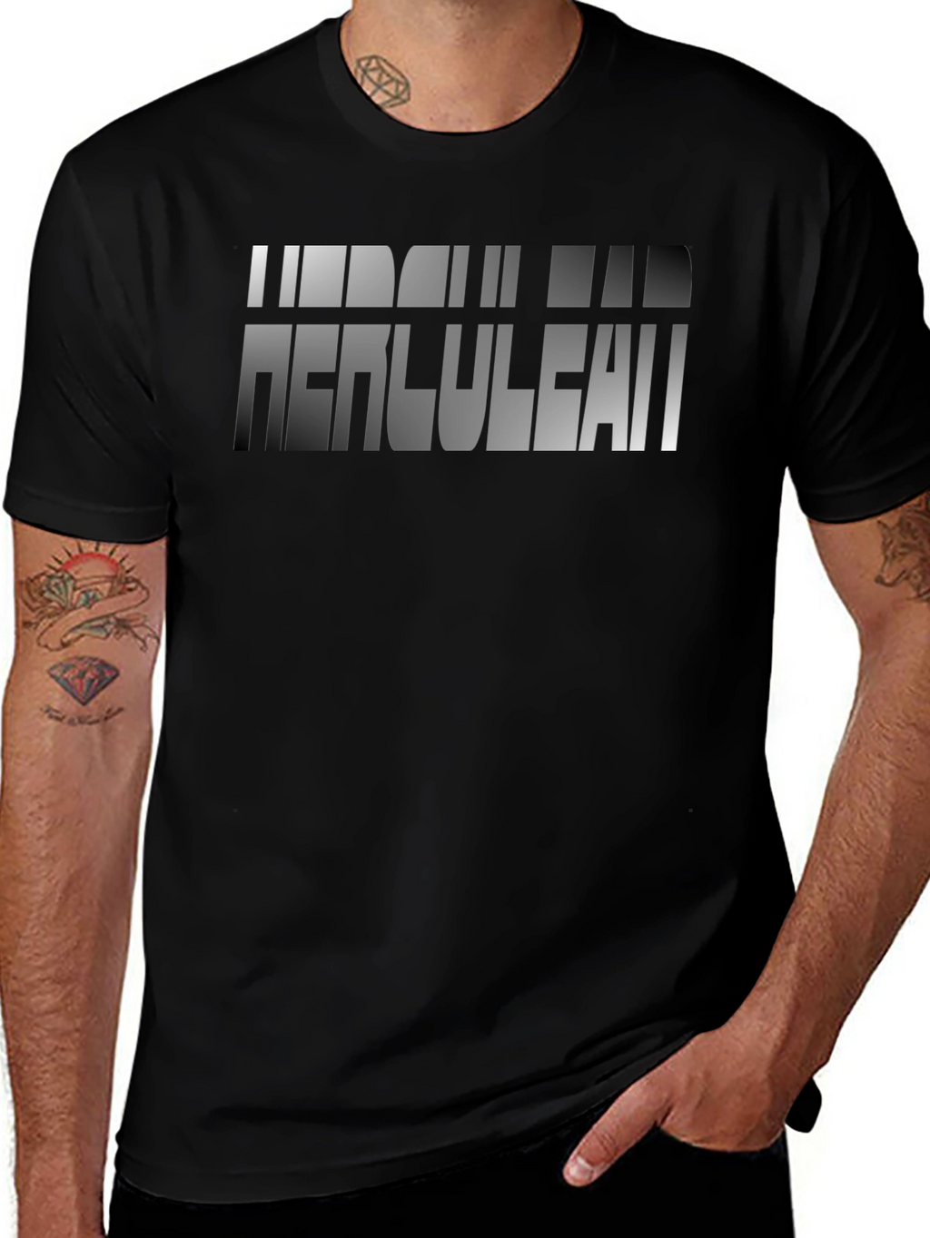 Herculian Dad Graphic Tee - Black Cotton Blend