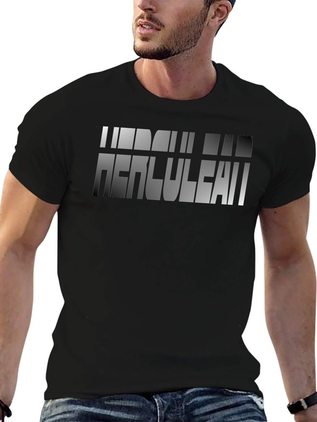Herculian Dad Graphic Tee - Black Cotton Blend