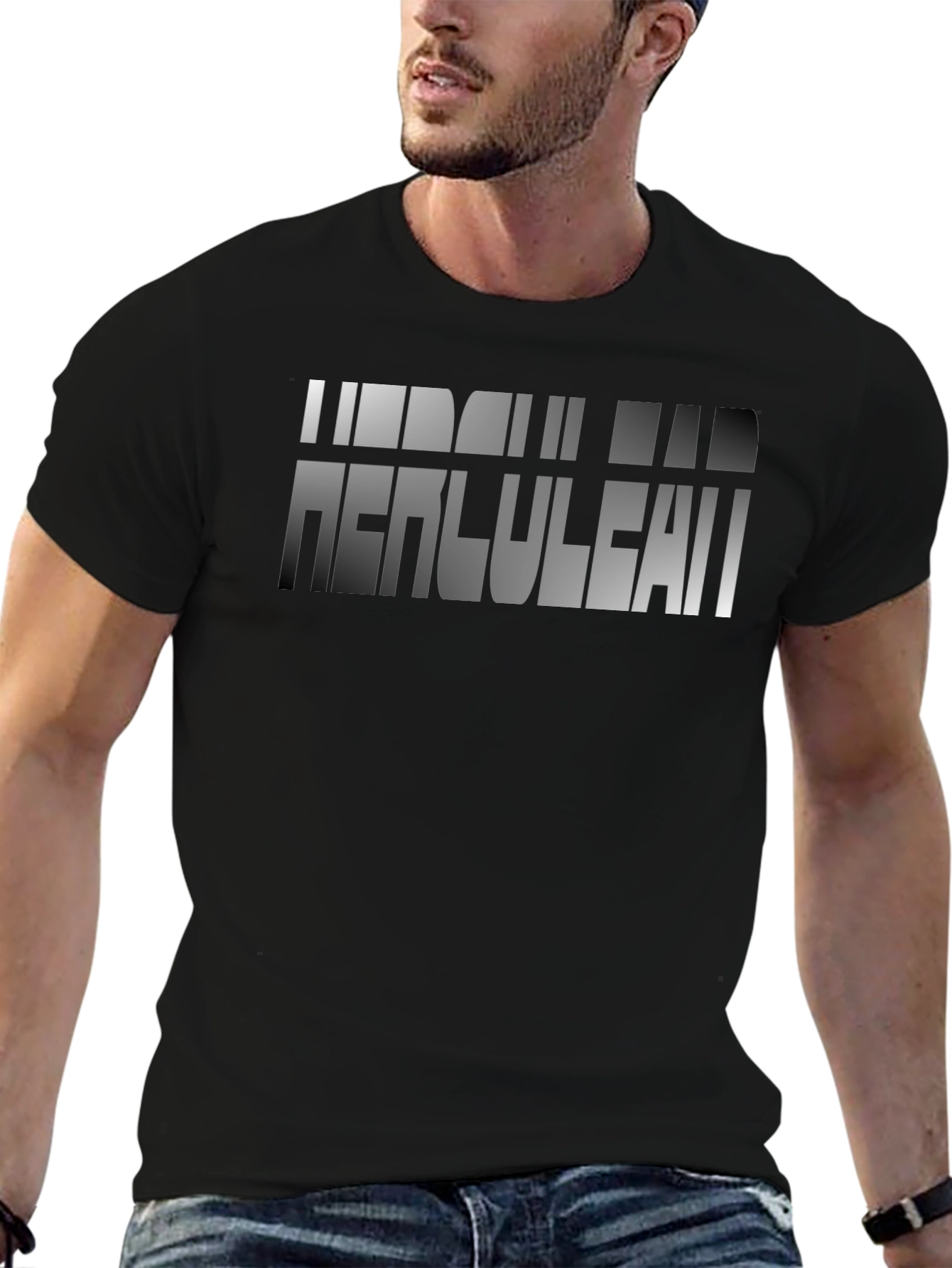 Herculian Dad Graphic Tee - Black Cotton Blend
