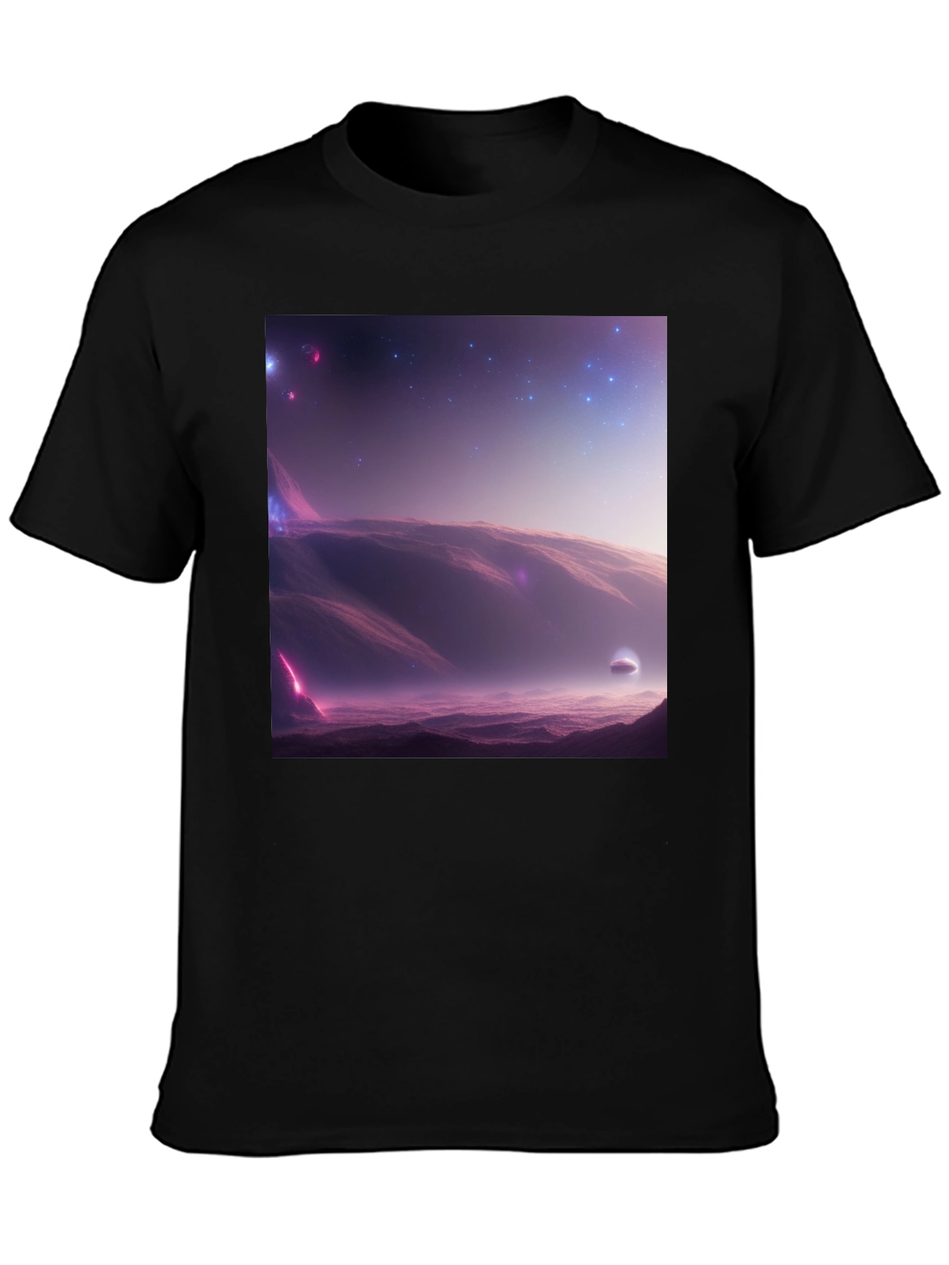 Cosmic Landscape Graphic Tee - Black