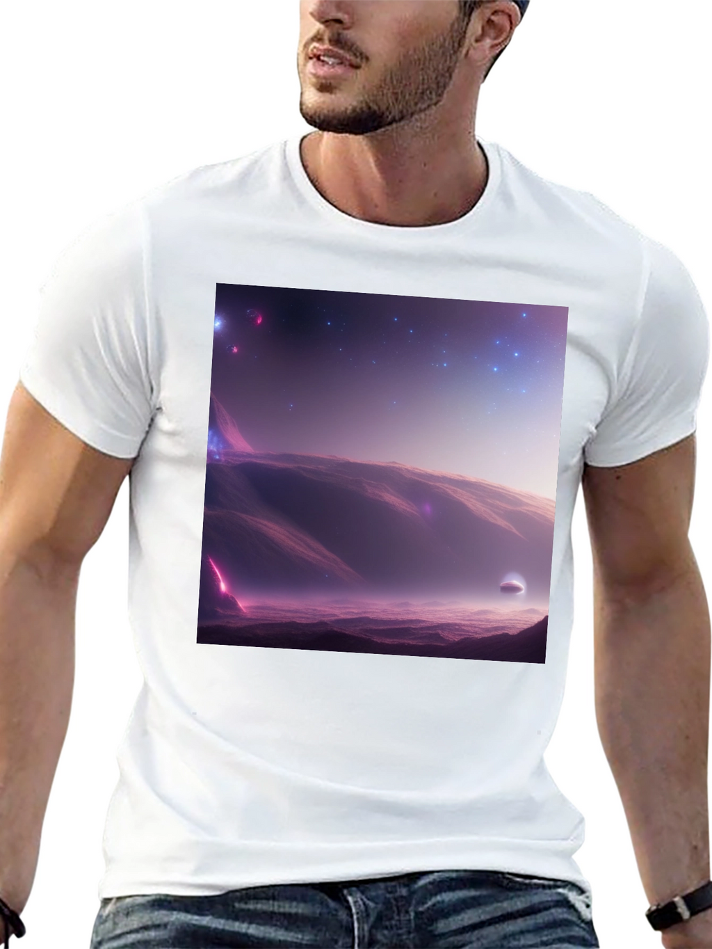 Cosmic Landscape Graphic Tee - Black