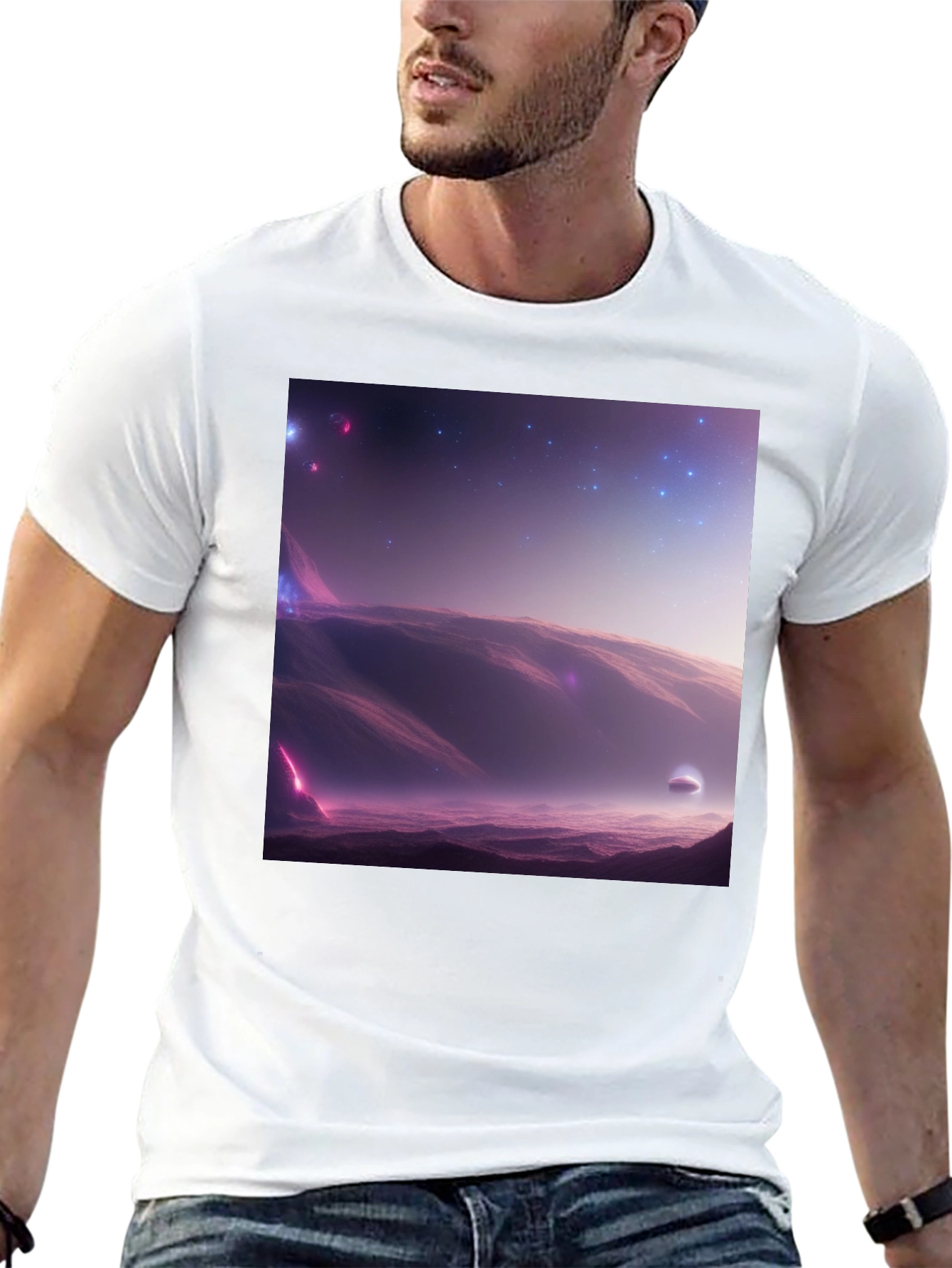 Cosmic Landscape Graphic Tee - Black