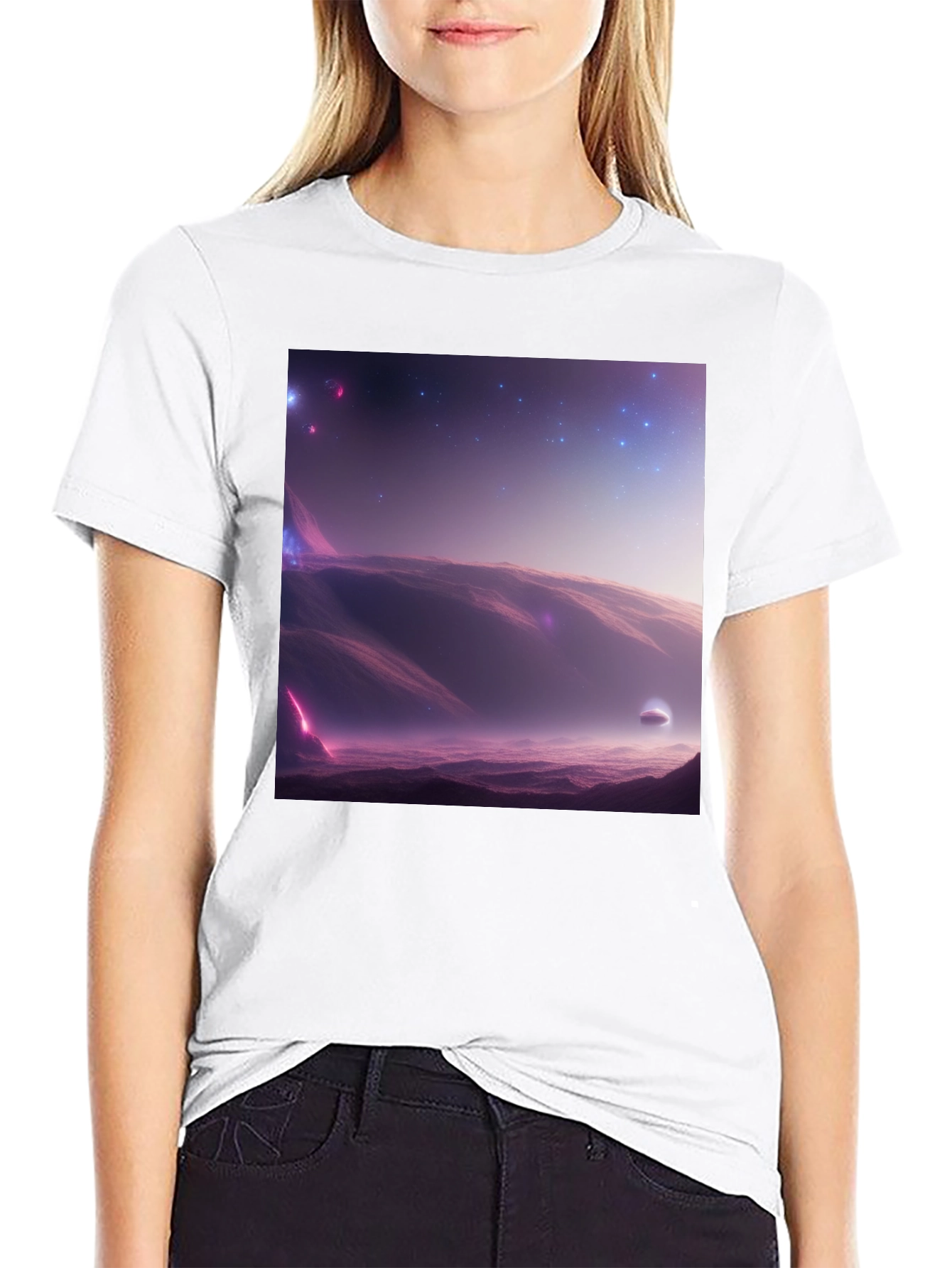 Cosmic Landscape Graphic Tee - Black