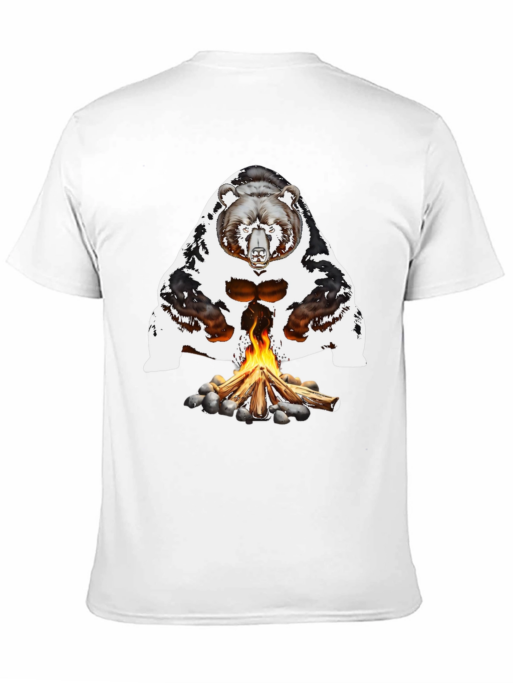 Bear Campfire Graphic Tee - Black