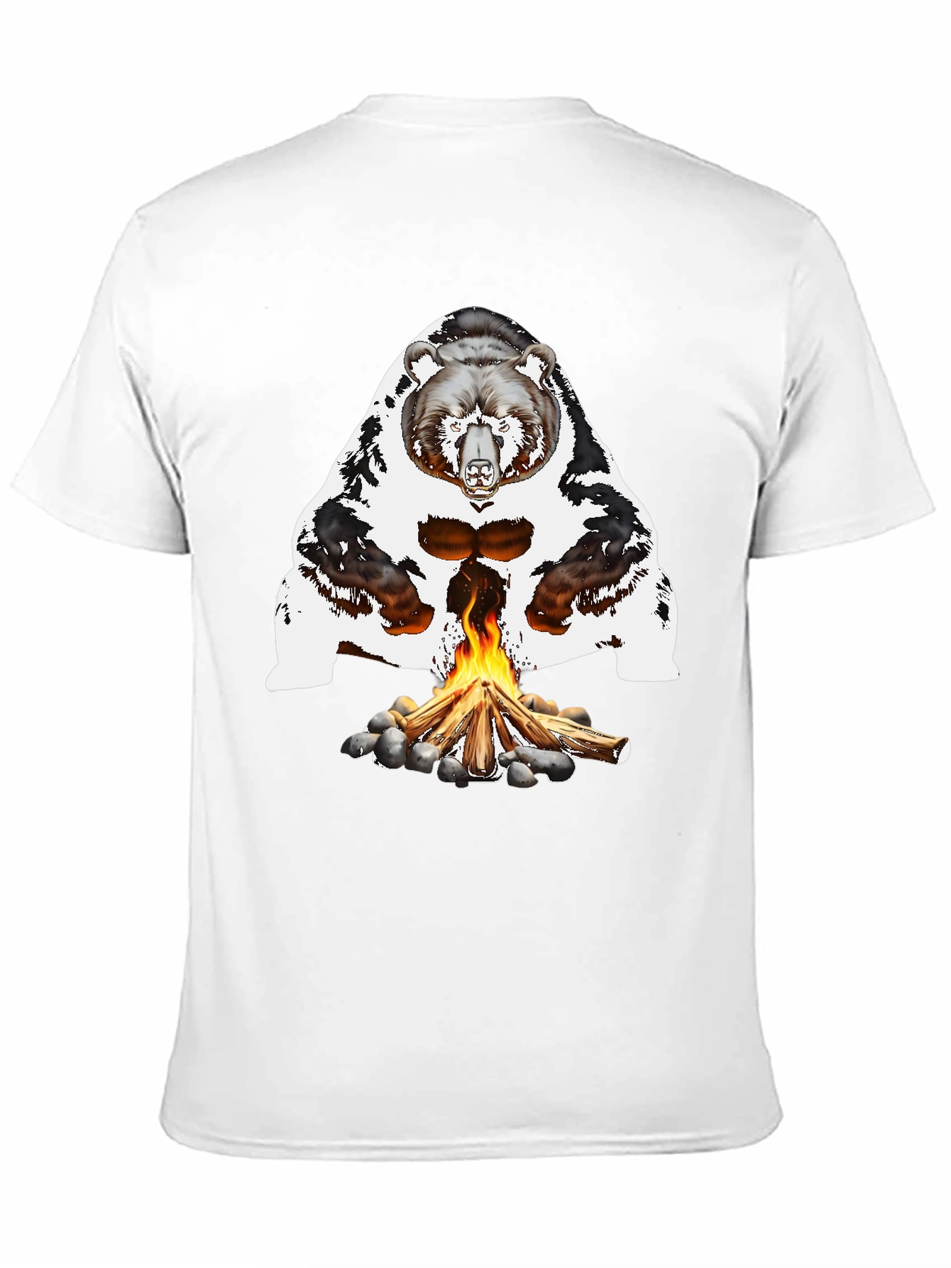 Bear Campfire Graphic Tee - Black