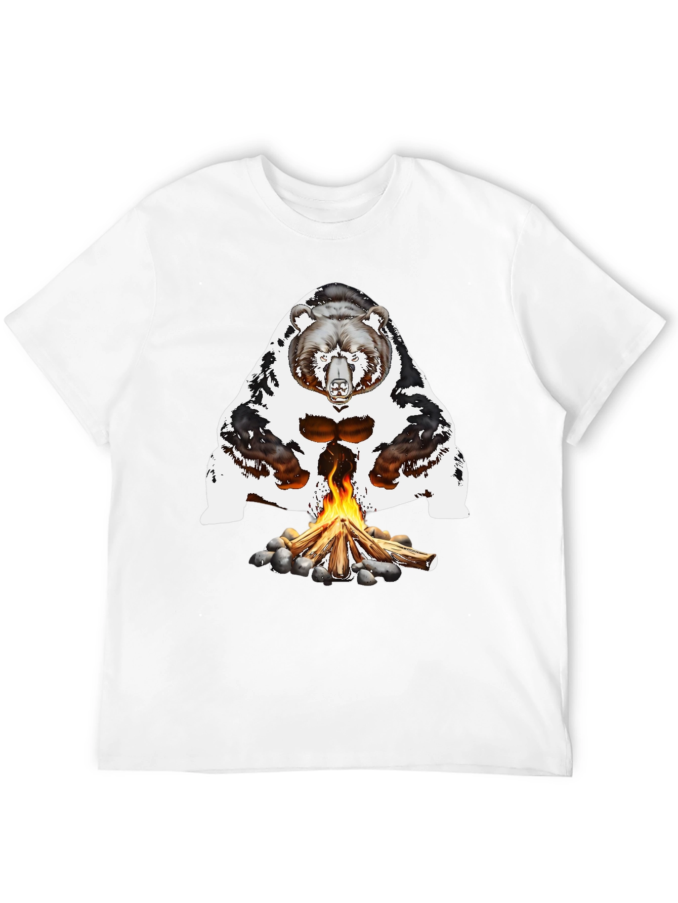 Bear Campfire Graphic Tee - Black