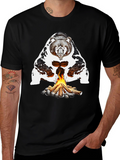 Bear Campfire Graphic Tee - Black
