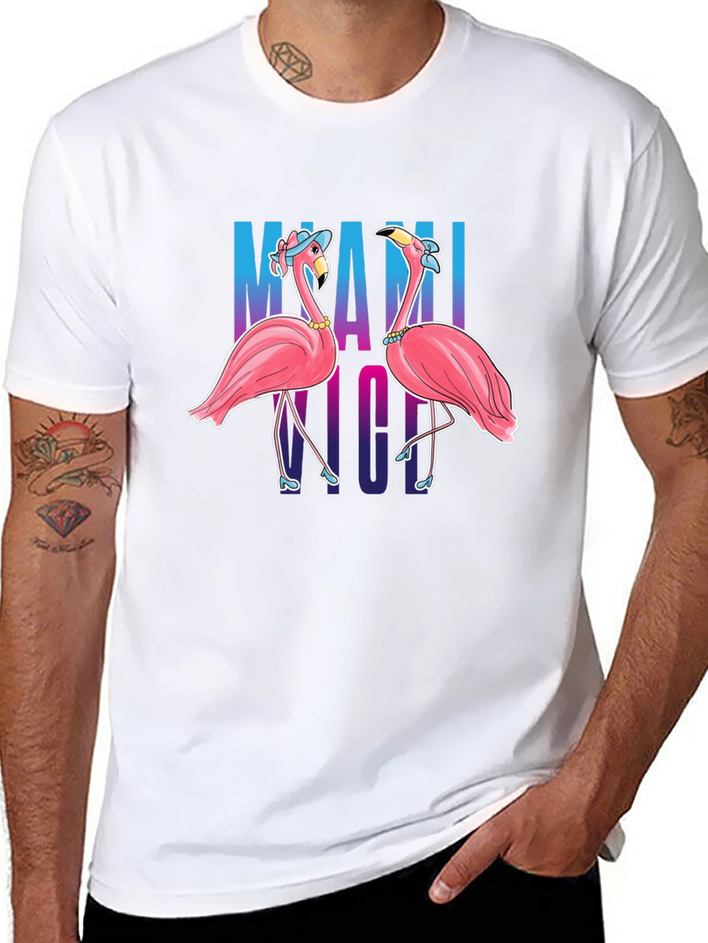 Miami Nights Flamingo T-Shirt