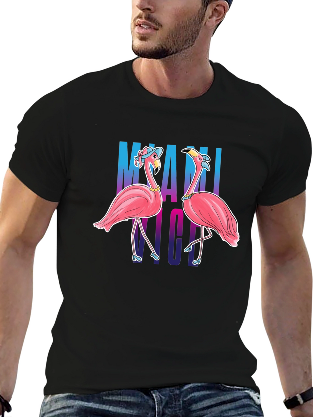 Miami Nights Flamingo T-Shirt