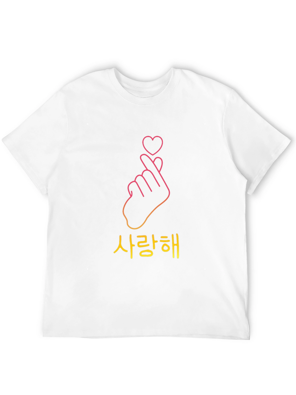 Korean Finger Heart Black T-Shirt