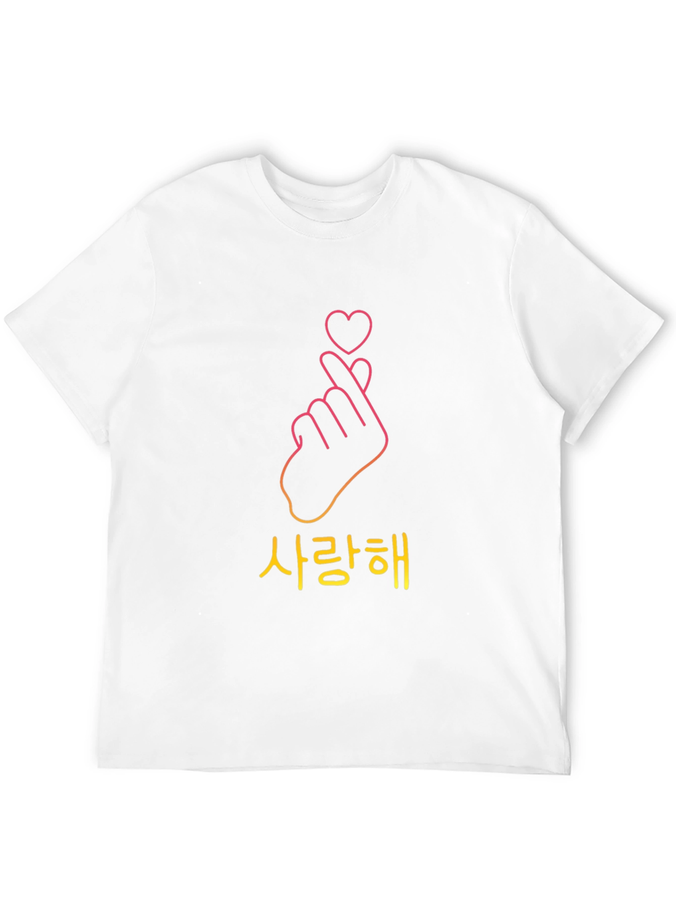 Korean Finger Heart Black T-Shirt