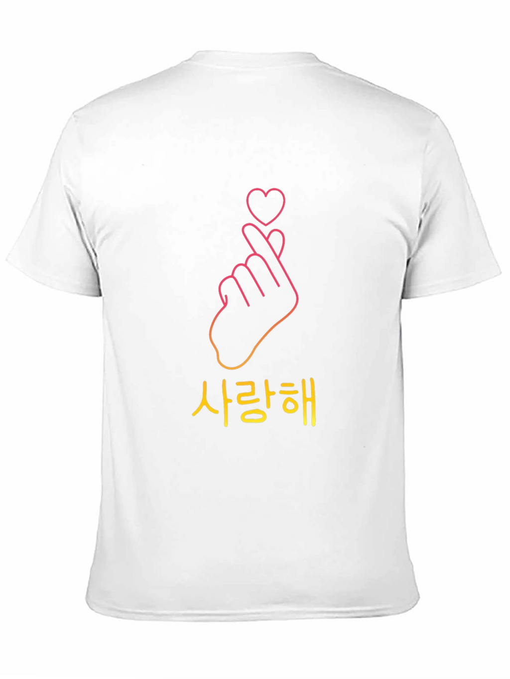 Korean Finger Heart Black T-Shirt