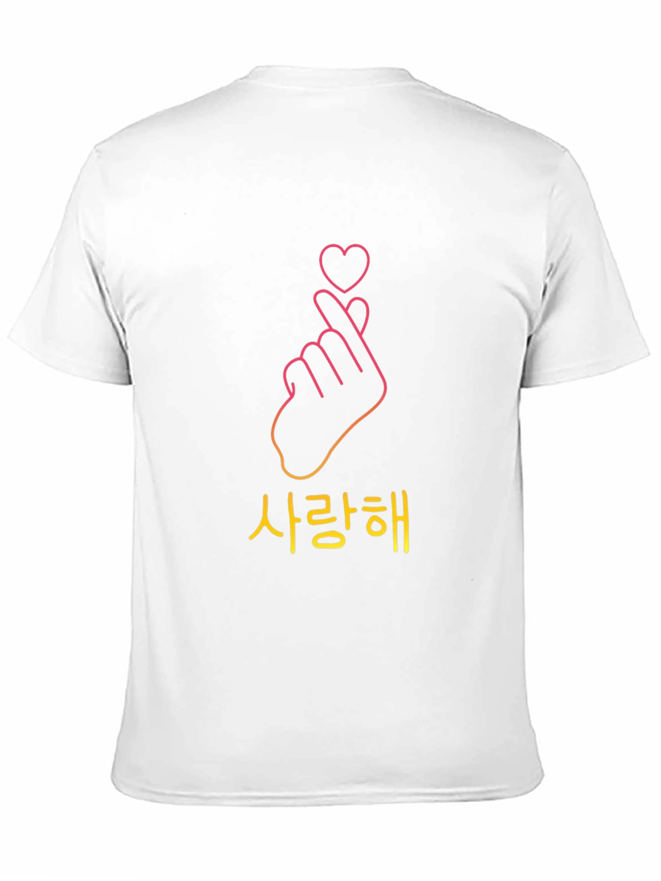 Korean Finger Heart Black T-Shirt
