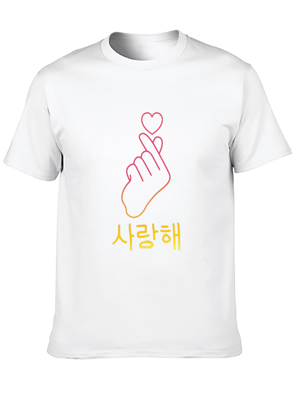 Korean Finger Heart Black T-Shirt