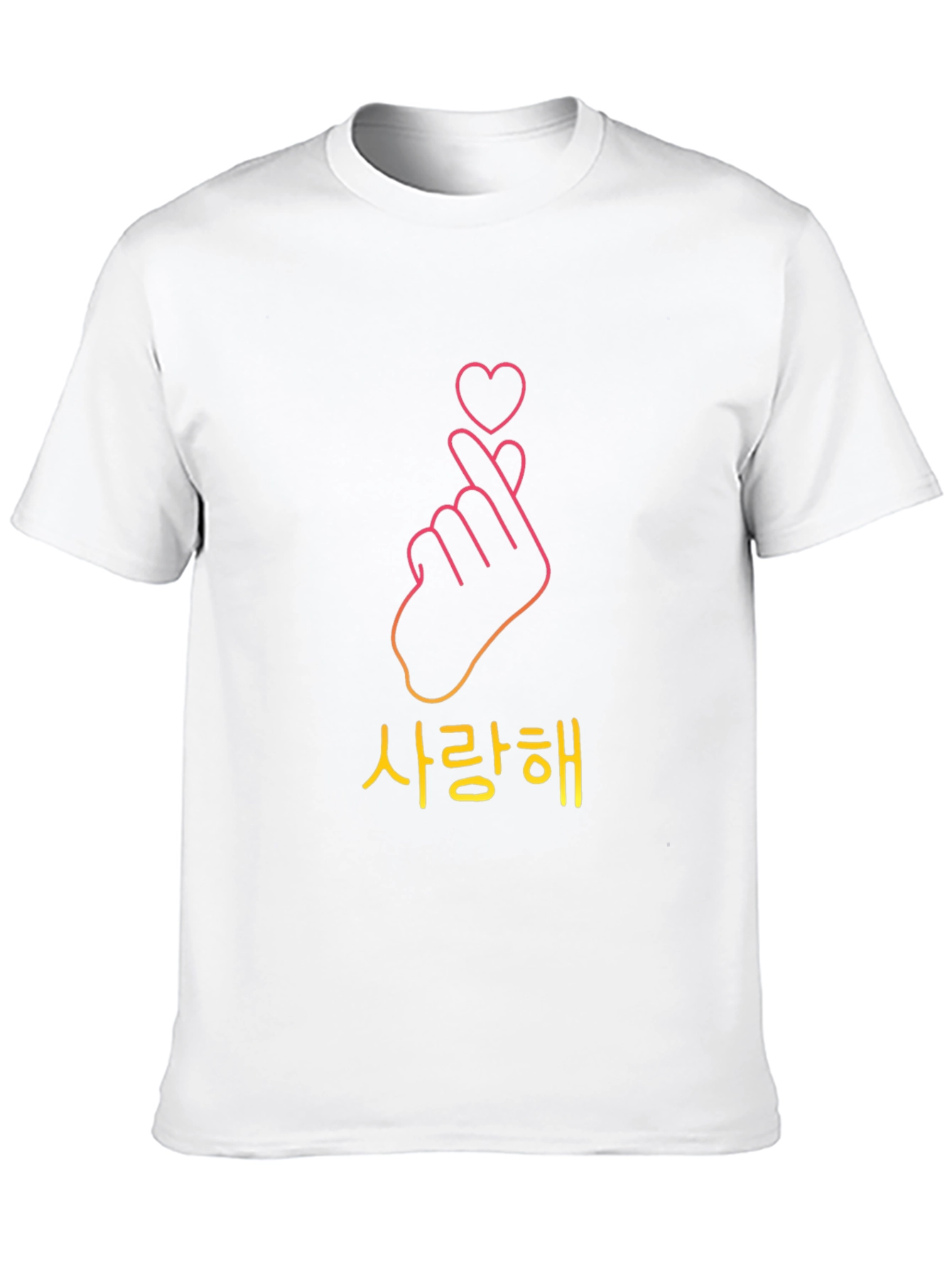 Korean Finger Heart Black T-Shirt
