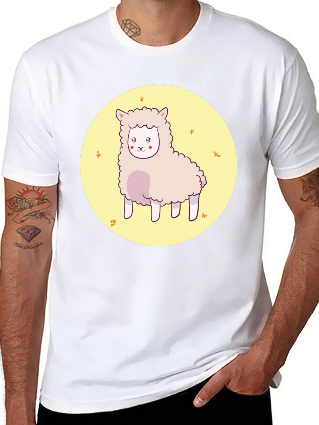 Cute Alpaca Graphic Tee - Unisex Black T-Shirt