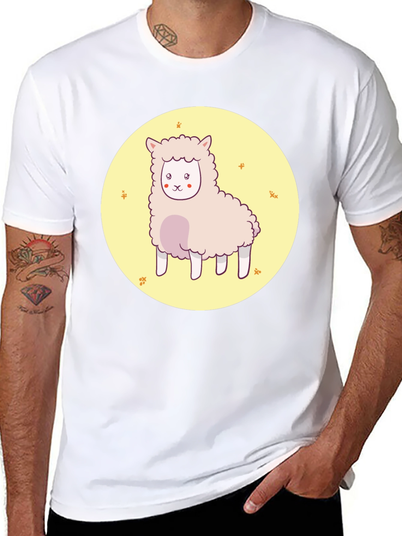 Cute Alpaca Graphic Tee - Unisex Black T-Shirt