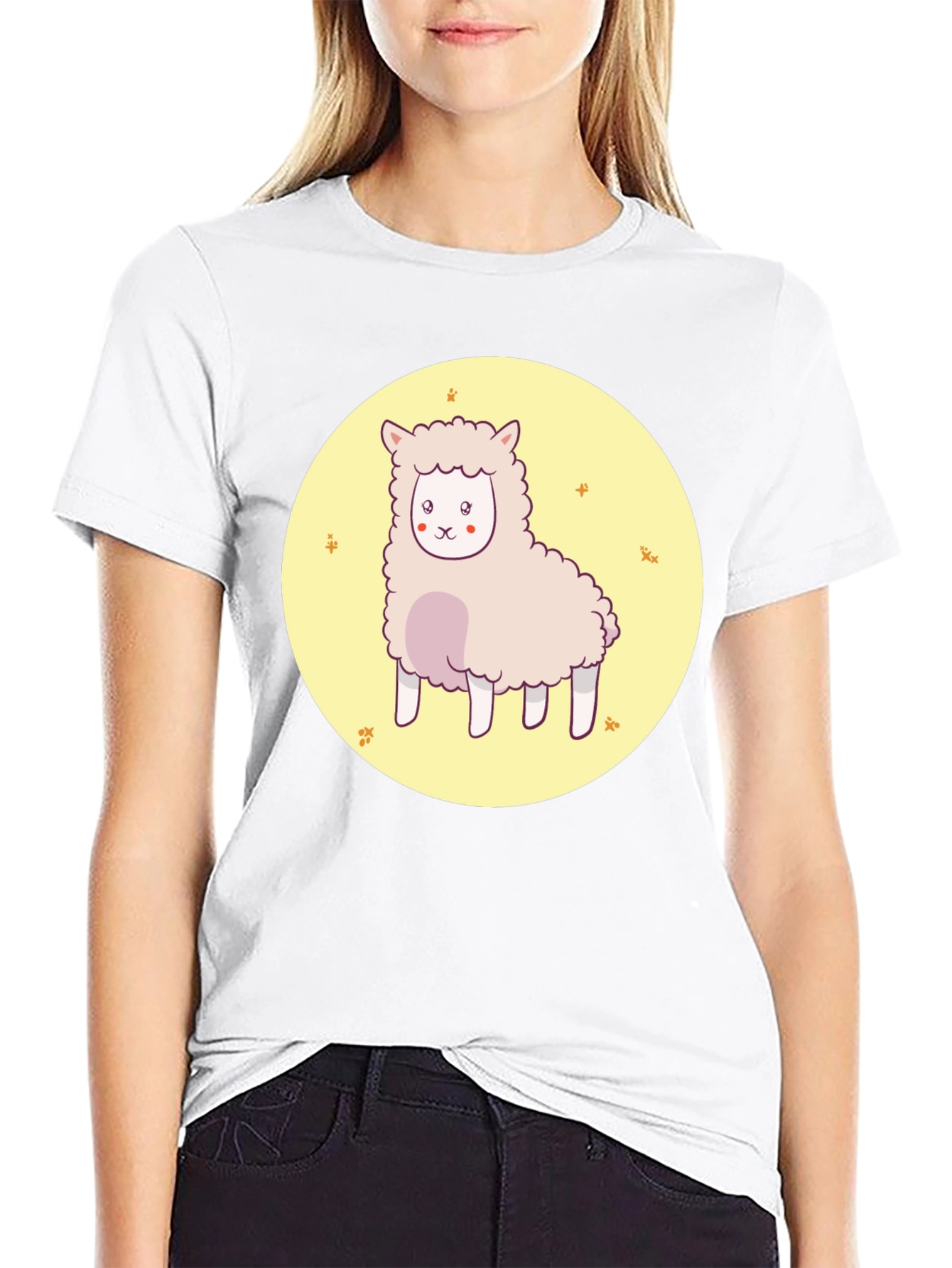 Cute Alpaca Graphic Tee - Unisex Black T-Shirt