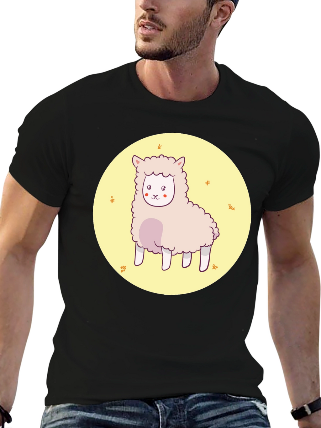 Cute Alpaca Graphic Tee - Unisex Black T-Shirt