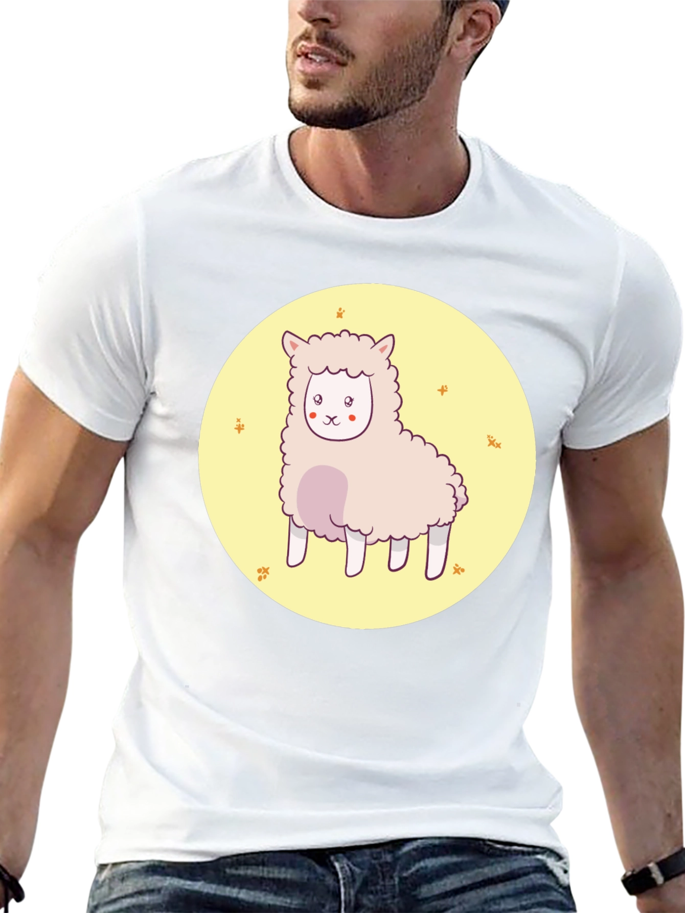 Cute Alpaca Graphic Tee - Unisex Black T-Shirt