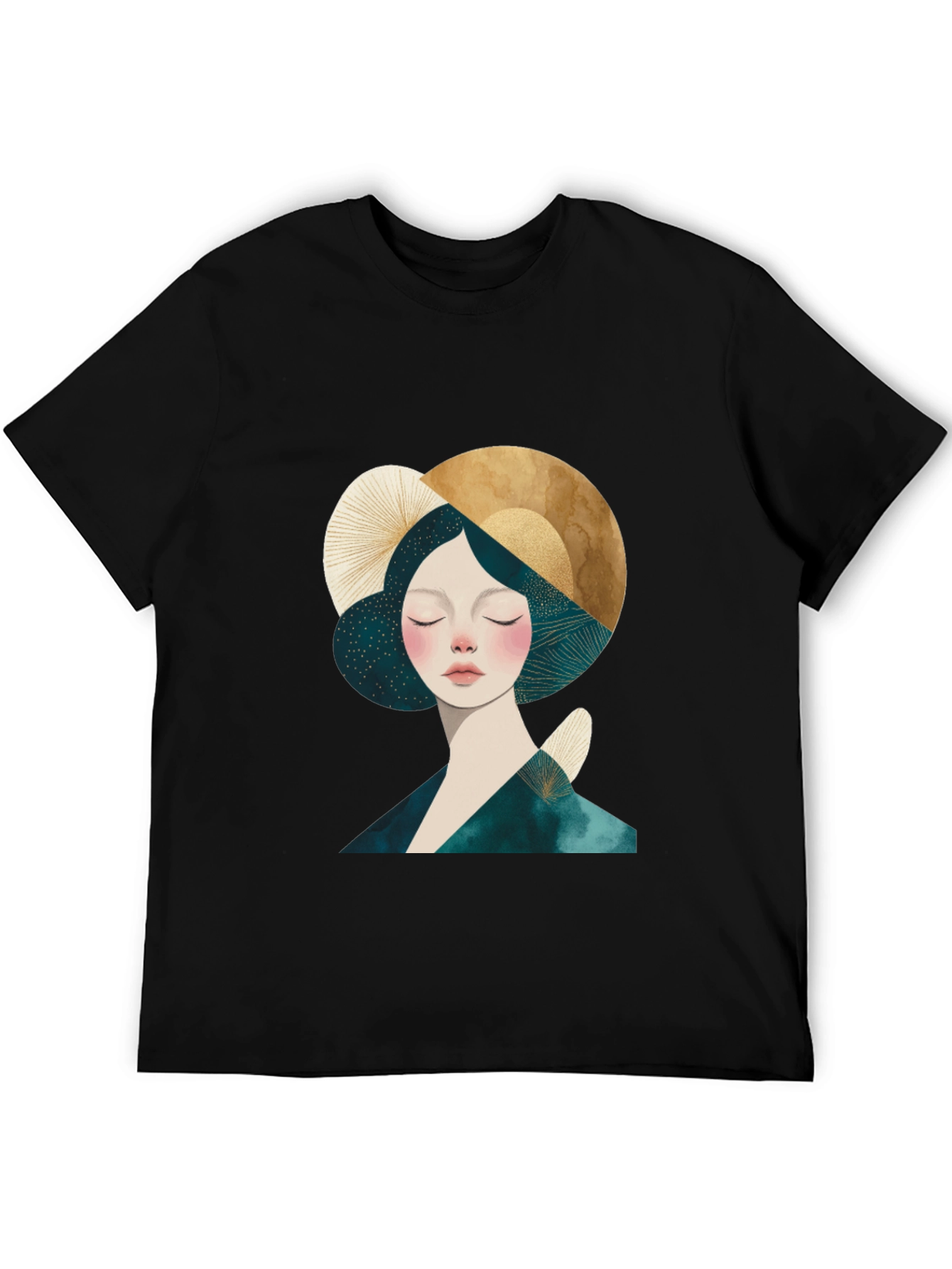 Abstract Woman Graphic Black T-Shirt