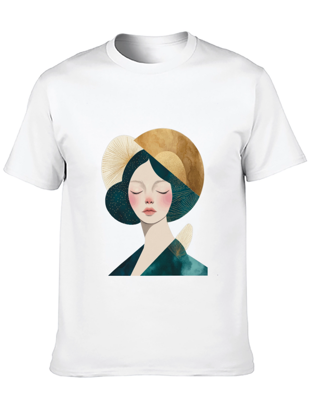 Abstract Woman Graphic Black T-Shirt