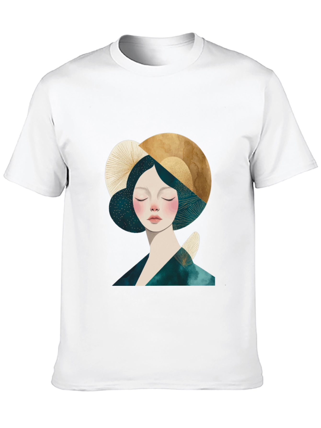 Abstract Woman Graphic Black T-Shirt