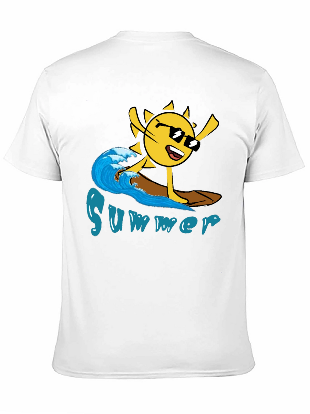 Summer Surfing Sun Black T-Shirt