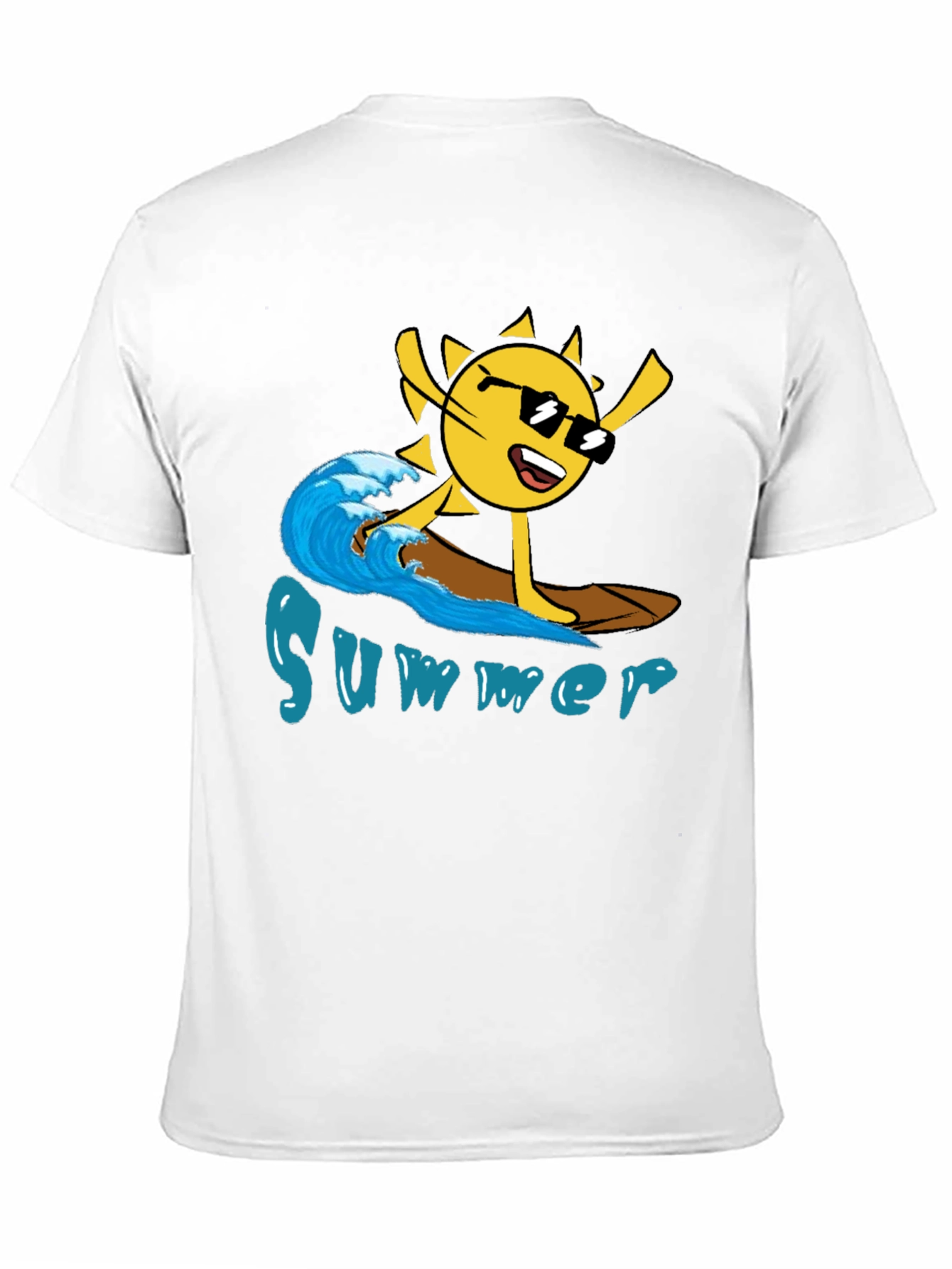 Summer Surfing Sun Black T-Shirt