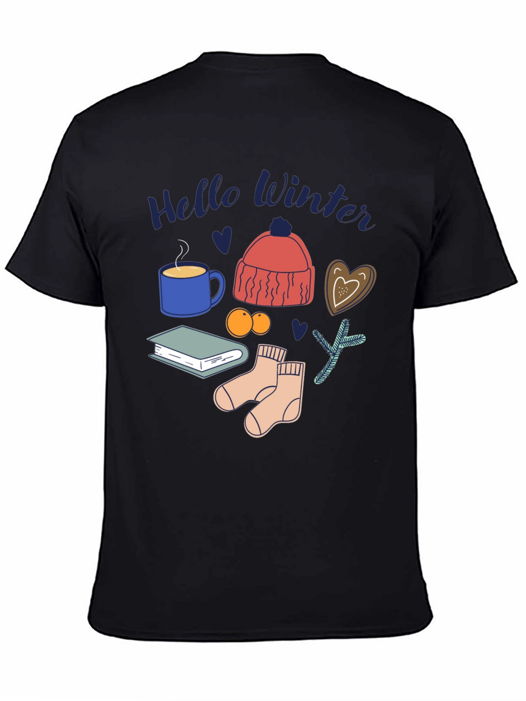 Hello Winter Graphic Tee Cozy Season Shirt