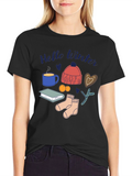 Hello Winter Graphic Tee Cozy Season Shirt