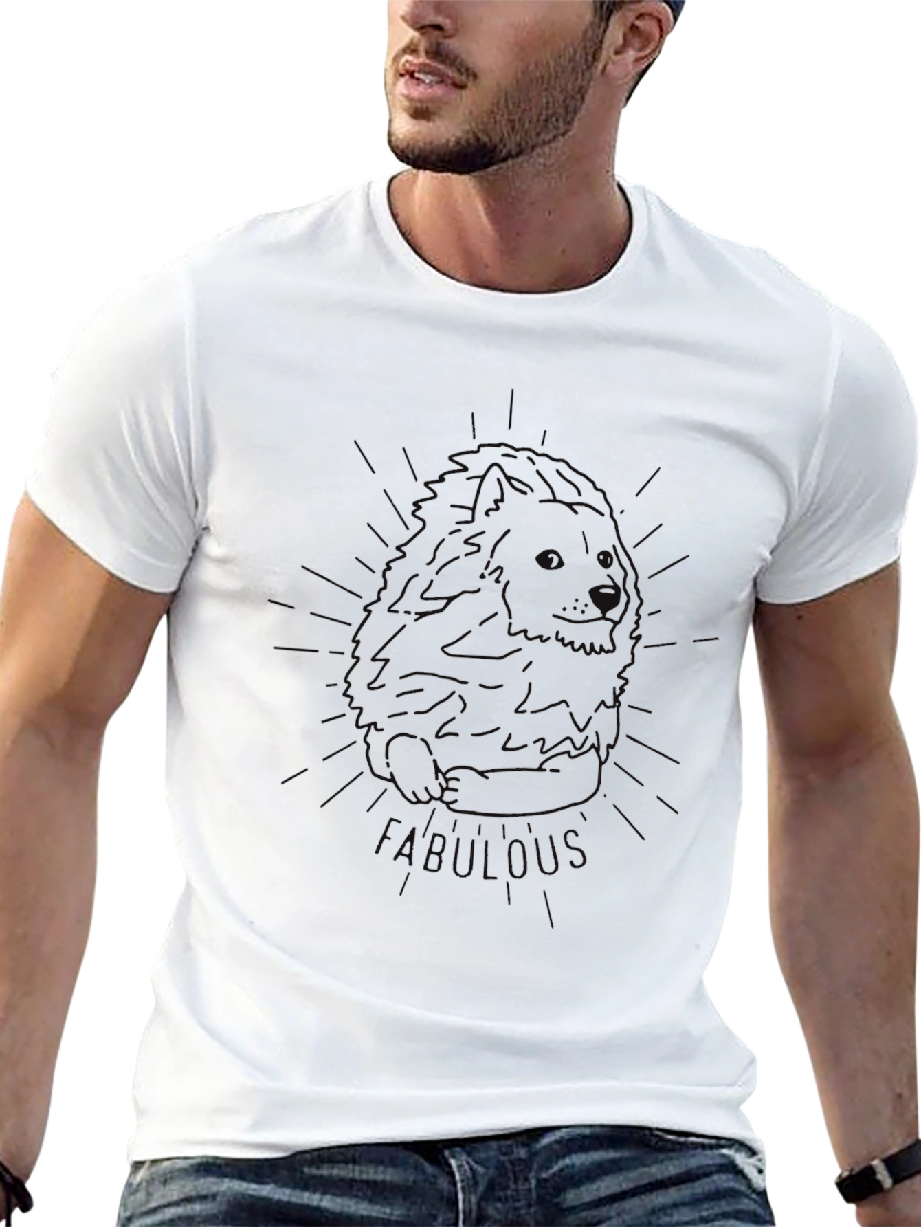 Mens Black Crewneck Graphic T-Shirt