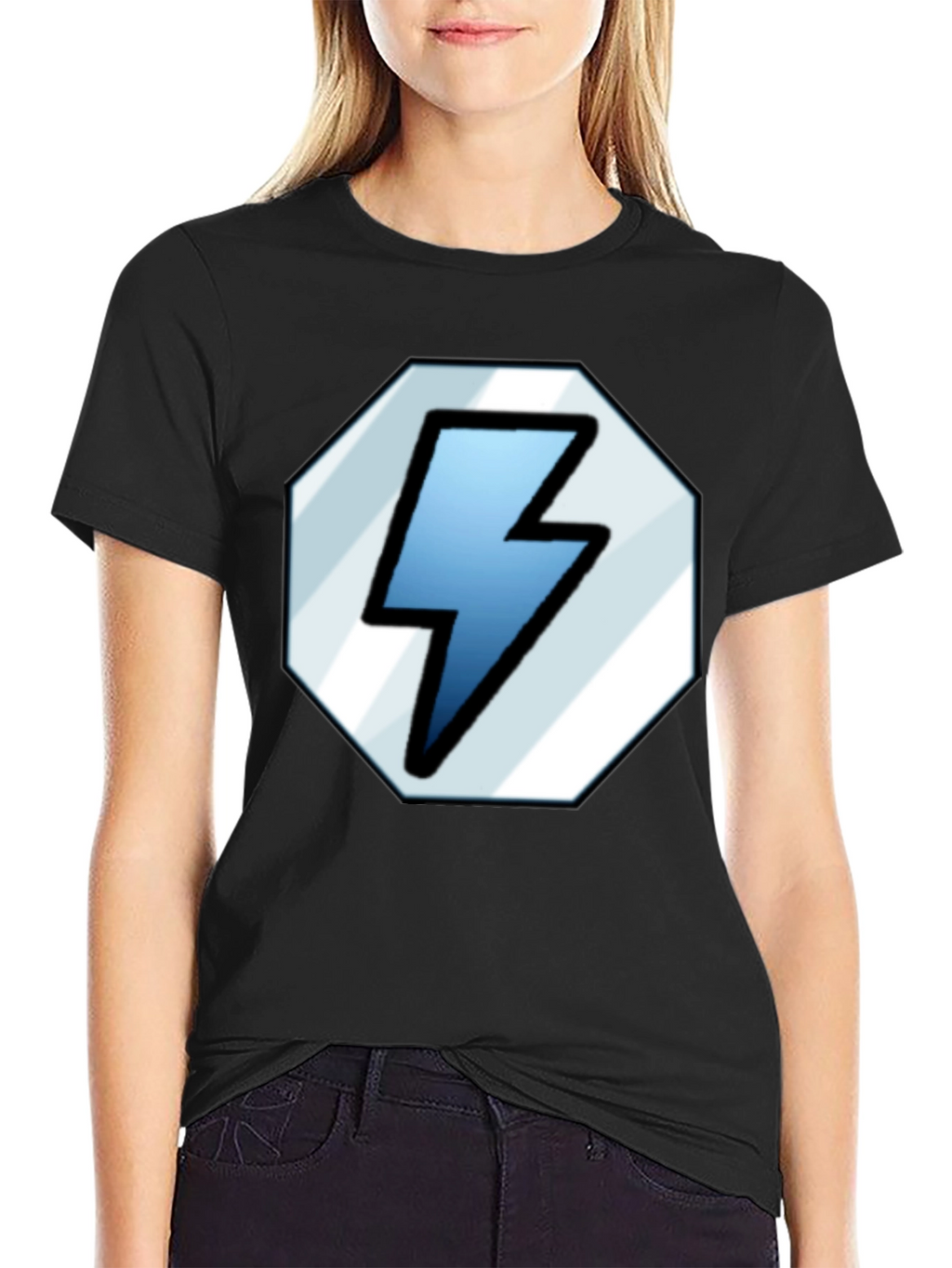 Lightning Bolt Graphic Tee - Classic Black Shirt