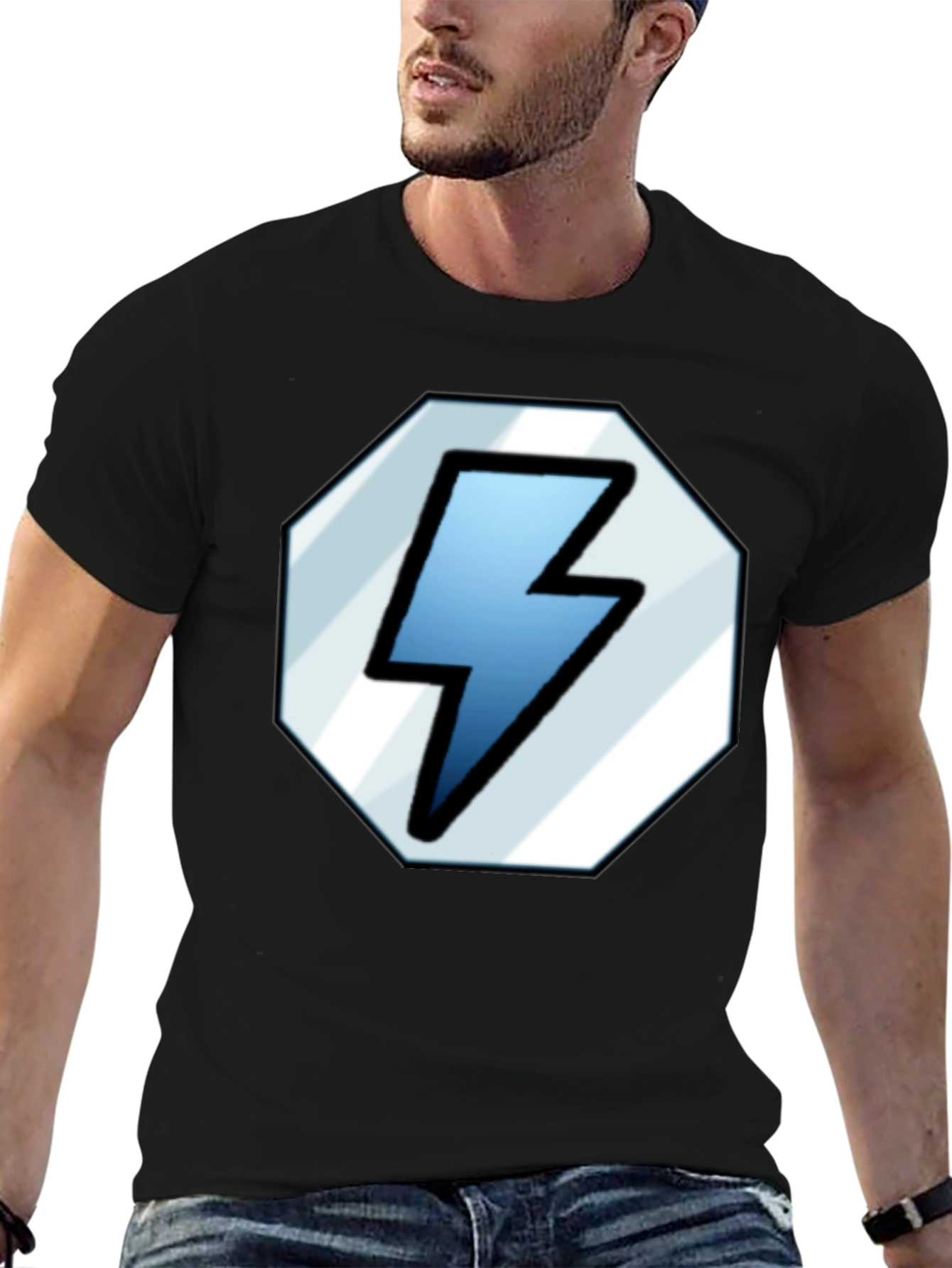 Lightning Bolt Graphic Tee - Classic Black Shirt