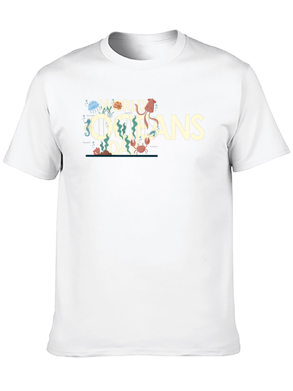 World Oceans Day Graphic Print Crewneck T-Shirt