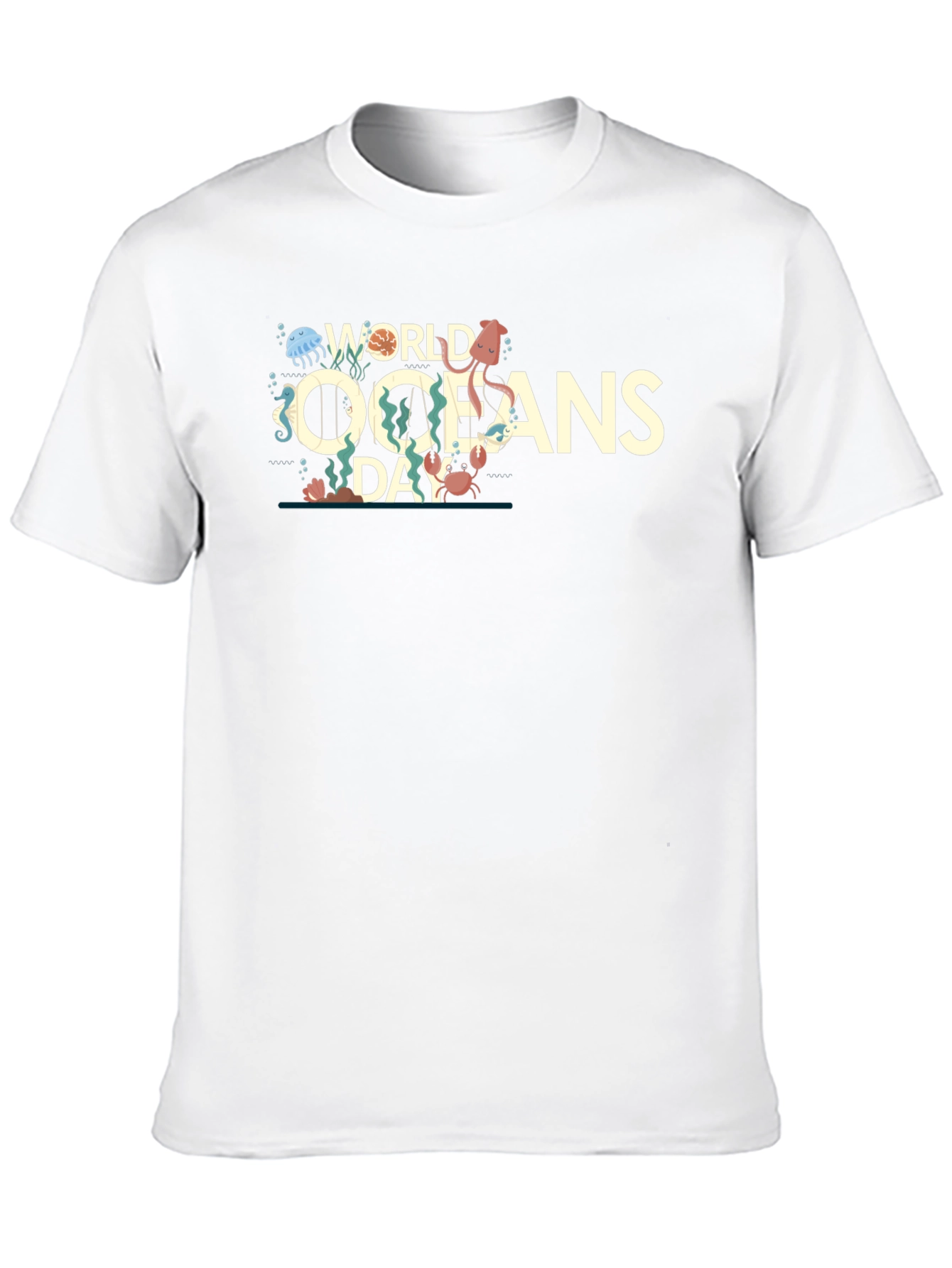 World Oceans Day Graphic Print Crewneck T-Shirt