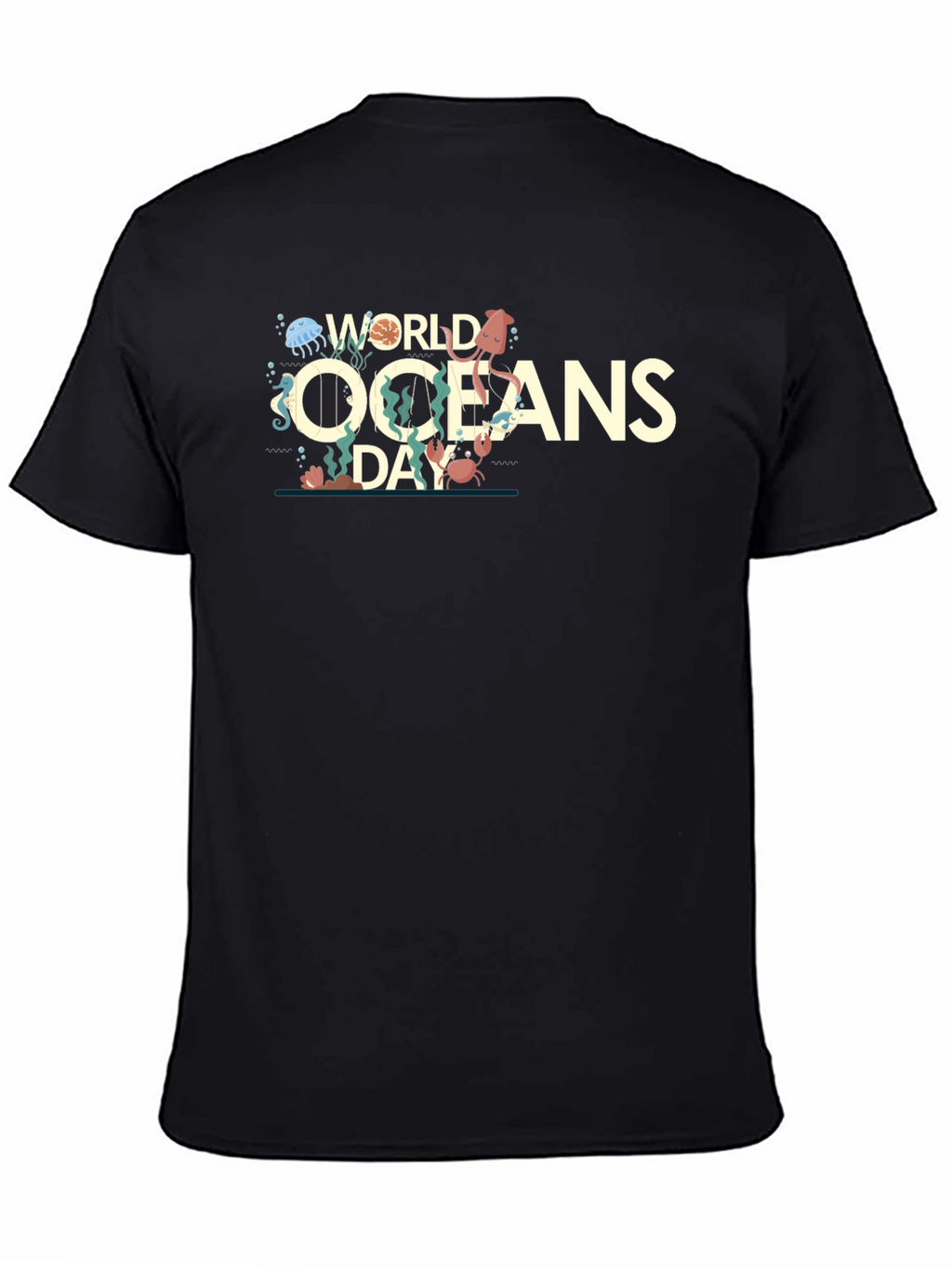 World Oceans Day Graphic Print Crewneck T-Shirt