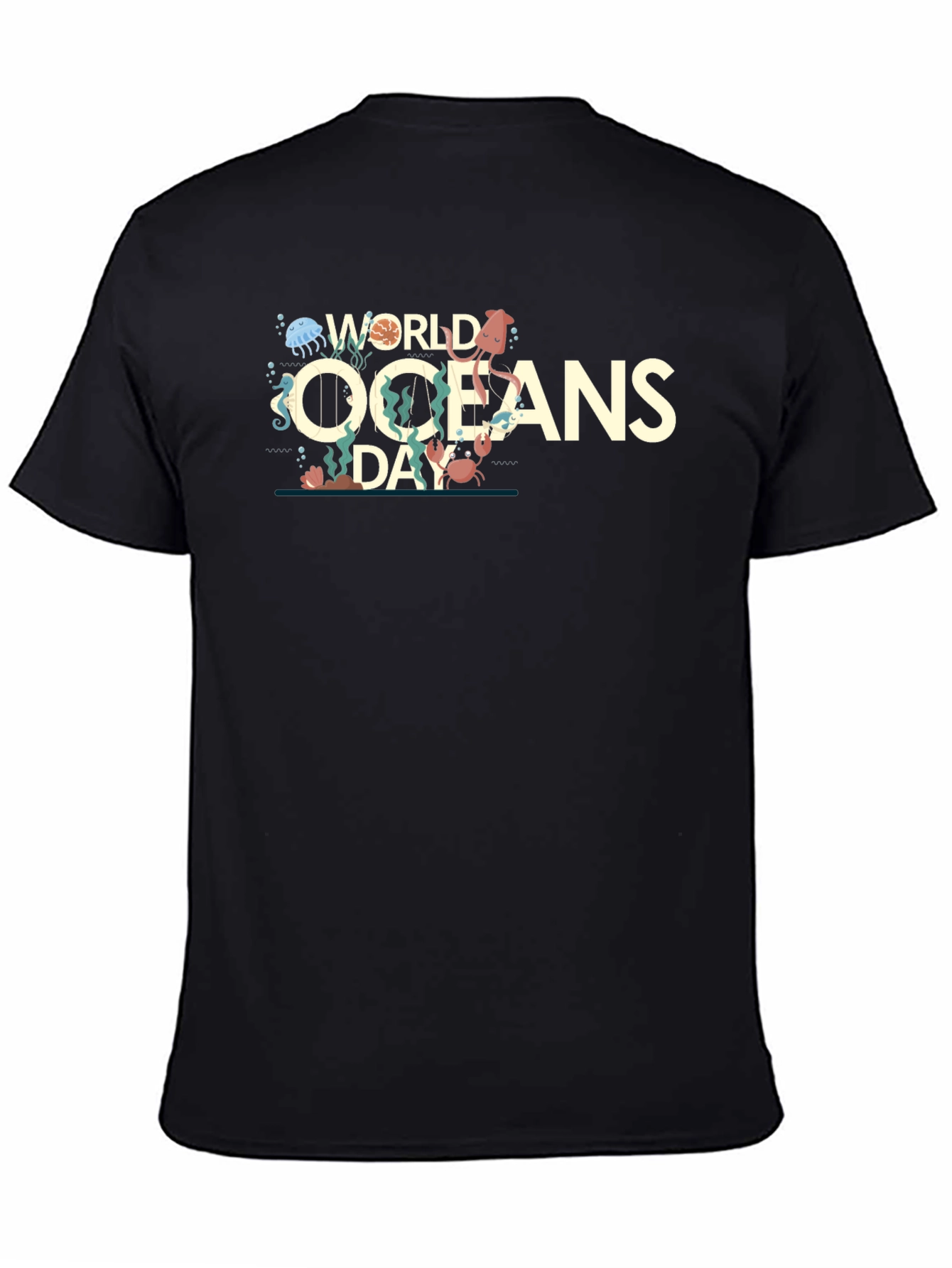 World Oceans Day Graphic Print Crewneck T-Shirt
