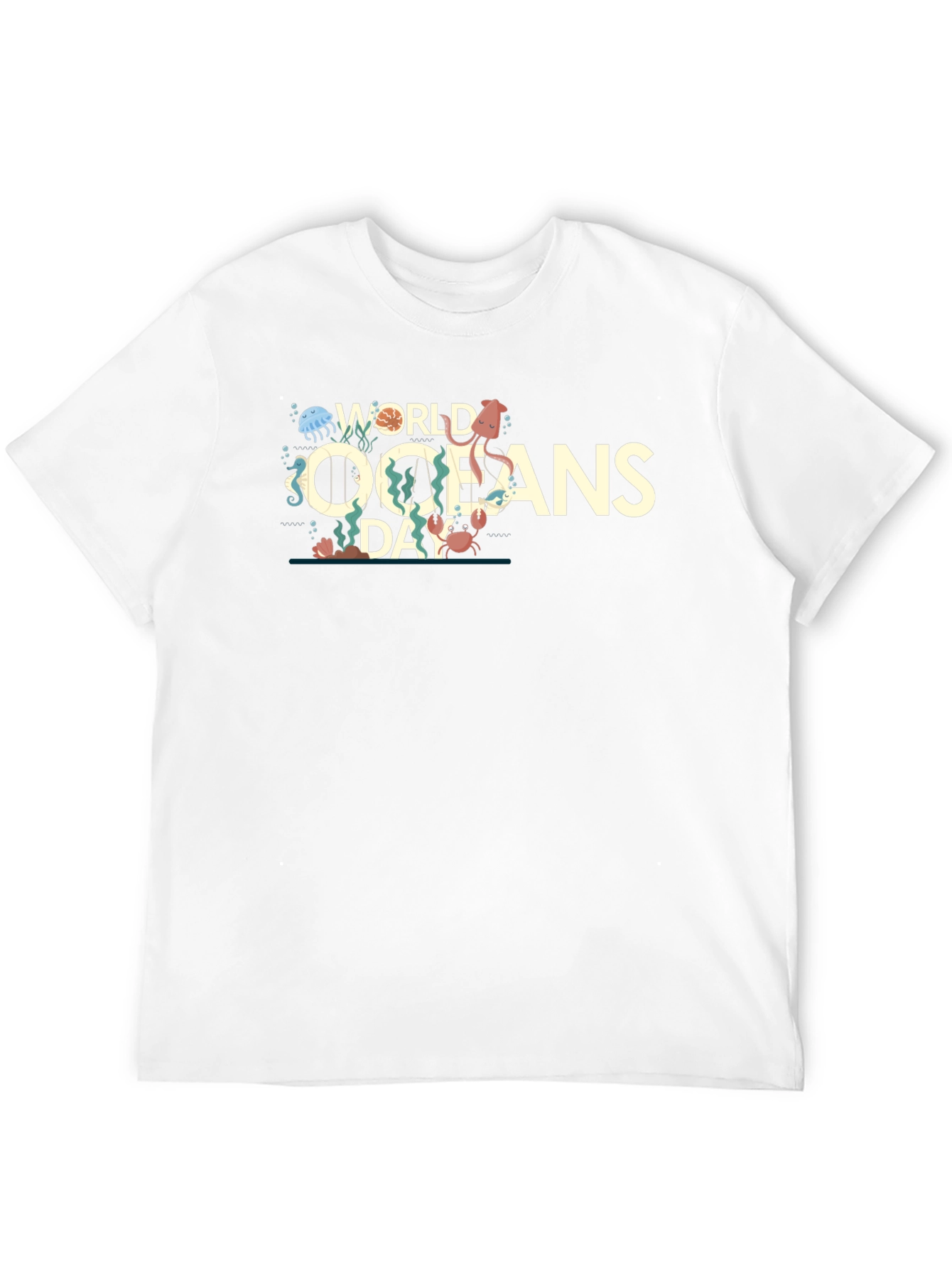 World Oceans Day Graphic Print Crewneck T-Shirt
