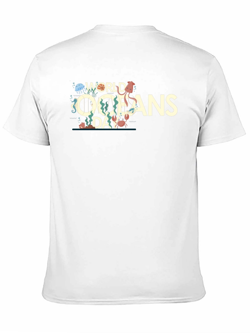World Oceans Day Graphic Print Crewneck T-Shirt