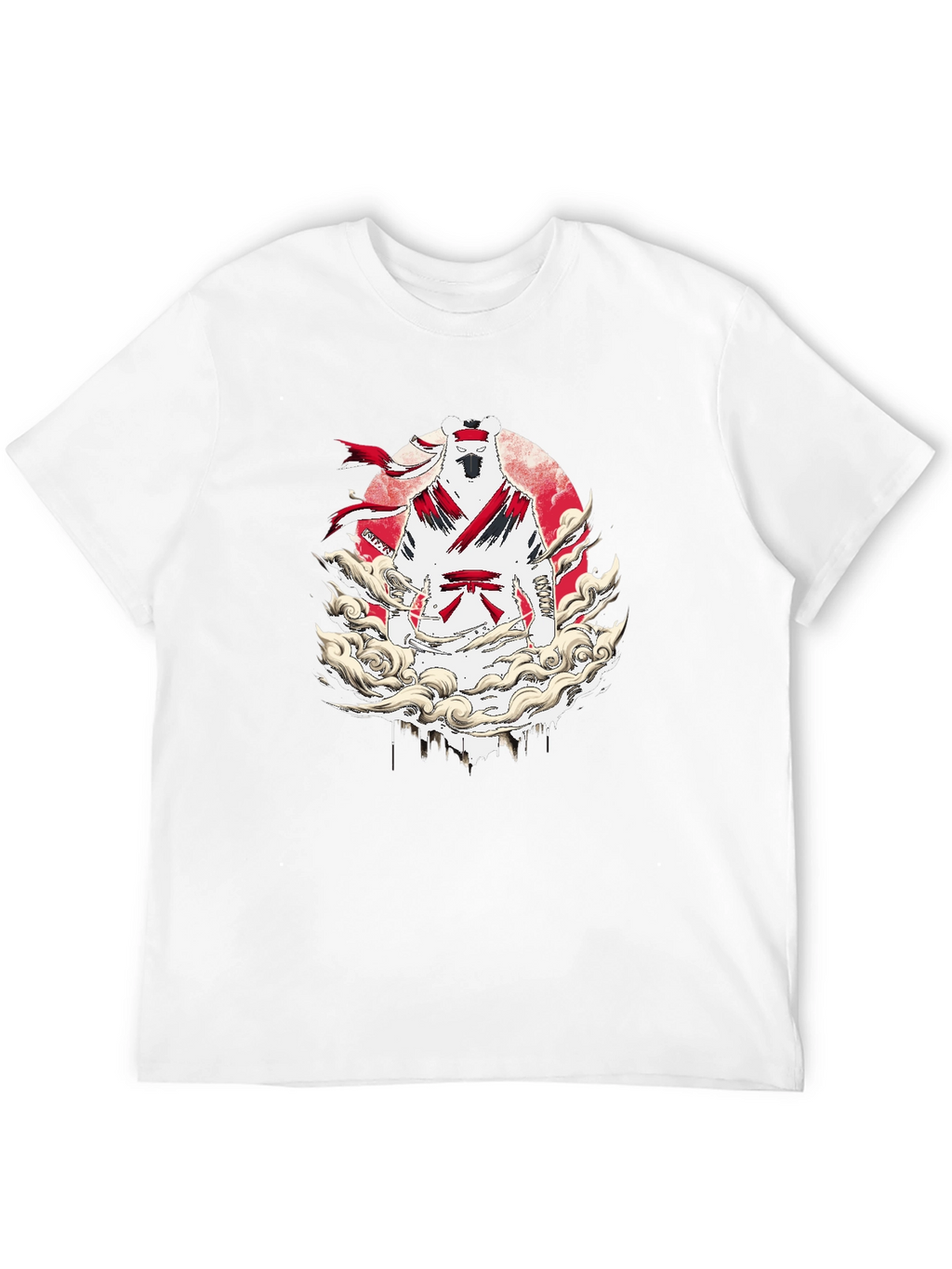 Martial Arts Bear Graphic T-Shirt - Black