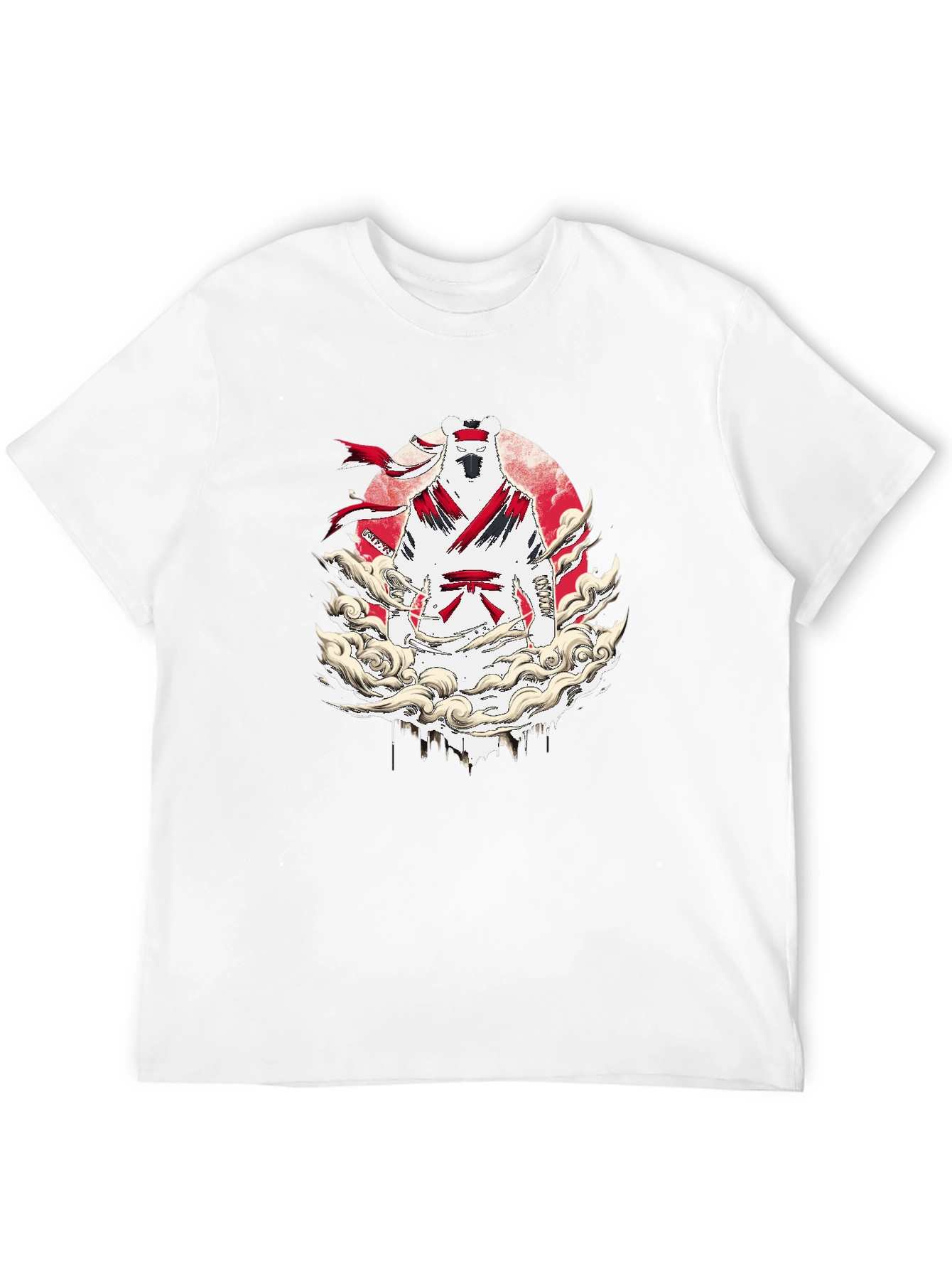 Martial Arts Bear Graphic T-Shirt - Black