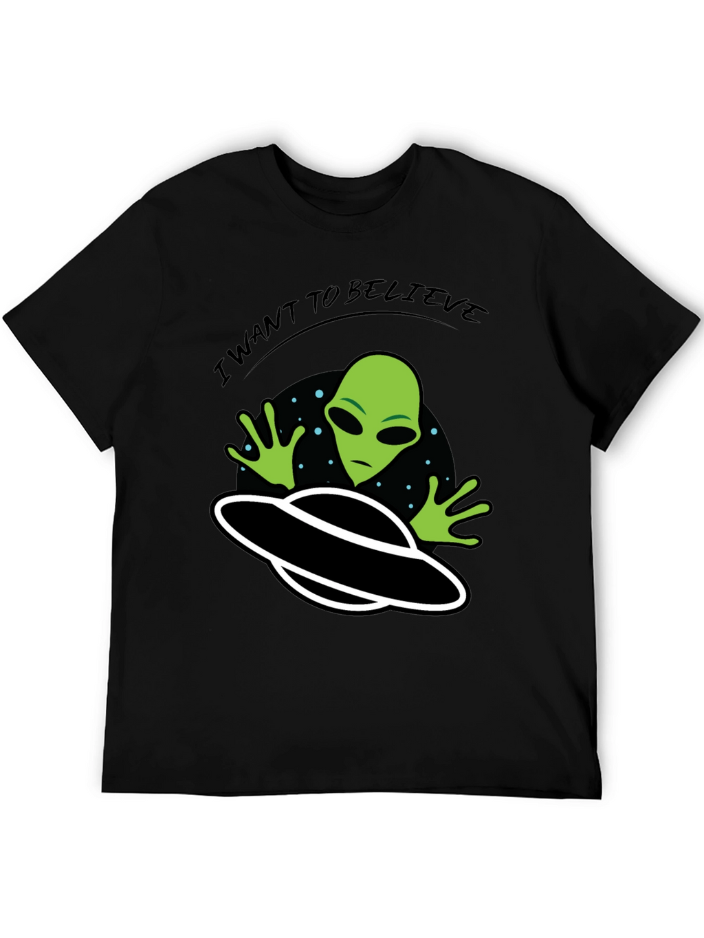 I Want to Believe Alien UFO Graphic T-Shirt