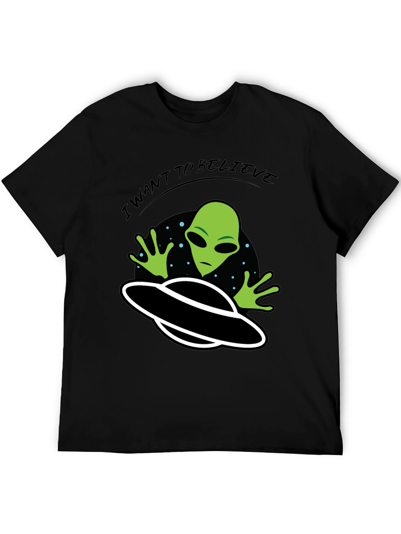 I Want to Believe Alien UFO Graphic T-Shirt