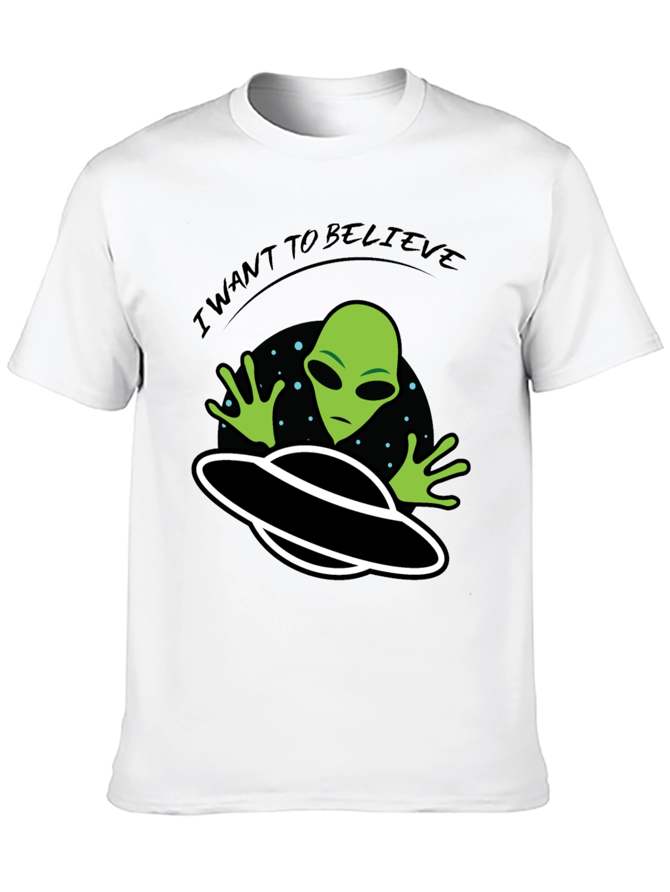 I Want to Believe Alien UFO Graphic T-Shirt